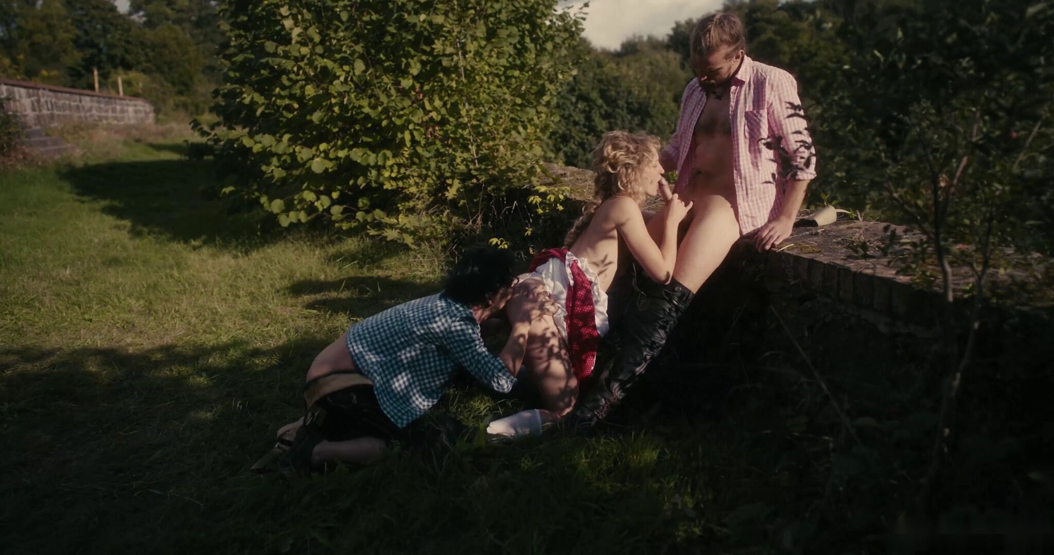 Curly Threesome Romp